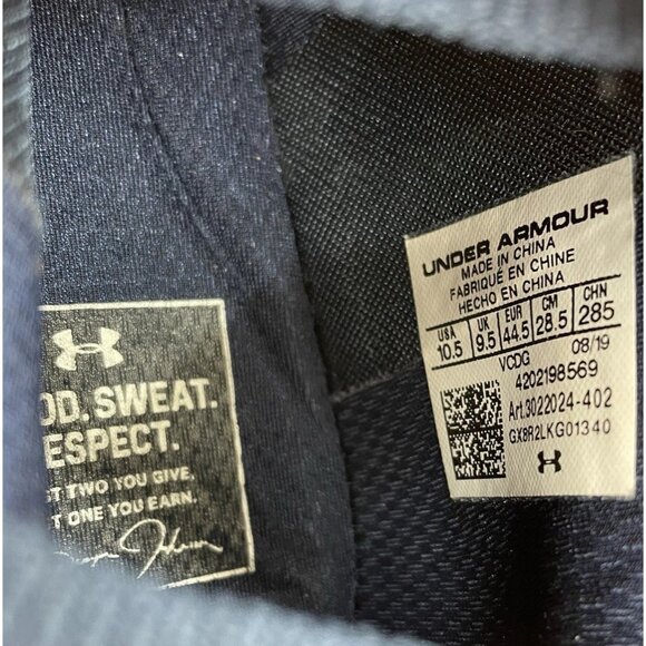 Under Armour Project Rock 2 Training Gym Shoes Sneakers Academy Blue Mens 10.5 - Picture 13 of 13